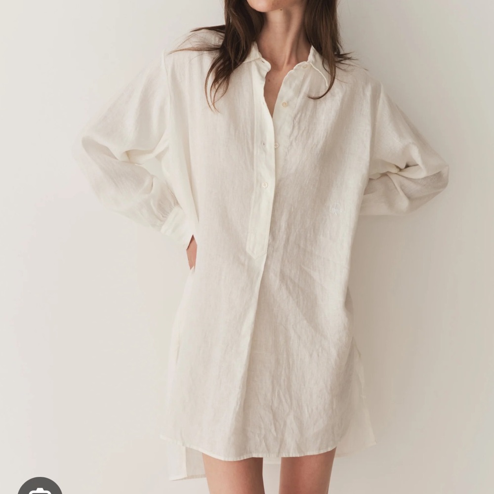 Jora Linen Dress in Salt, size M